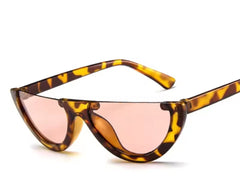 Half Glass Tortoise Pattern Sunglasses