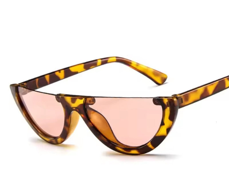 Half Glass Tortoise Pattern Sunglasses
