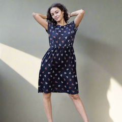 Brown Leopard Knee Length Breastfeeding Dress | Nursing Dress | MilkyMoonn-0