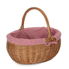 Large Deluxe Double Steamed Wicker Shopping Basket