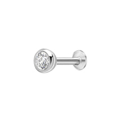 Beginnings Cubic Zirconia Bezel Labret Stud Earring