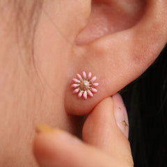 Coloured daisy earrings-1