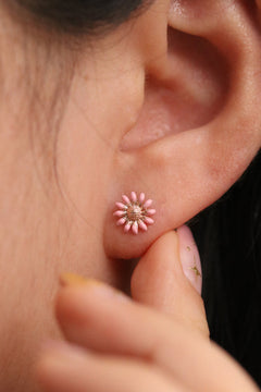 Coloured daisy earrings-4