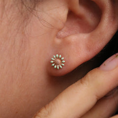 Coloured daisy earrings-2