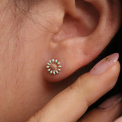 Coloured daisy earrings-0