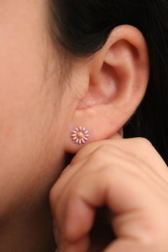 Coloured daisy earrings-5