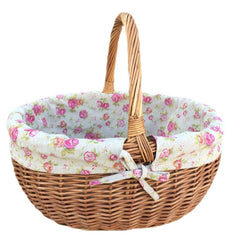 Large Deluxe Double Steamed Wicker Shopping Basket