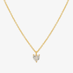 Plain heart cubic pendant necklace-0