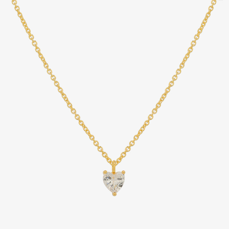 Plain heart cubic pendant necklace-0