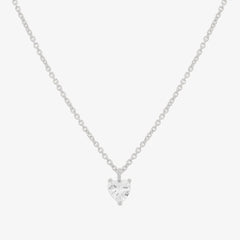Plain heart cubic pendant necklace-2