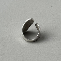 Abstract Asymmetric Silver Ring