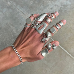 Scribble Silver Ring