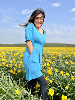 Petite Blue Dress with Pockets | Flattering Fit | UK Petite Women’s Dress-4