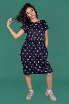 Brown Leopard Knee Length Breastfeeding Dress | Nursing Dress | MilkyMoonn-2