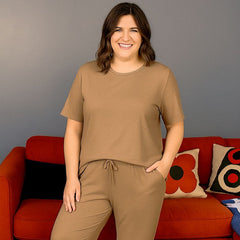 Mocha Cotton Breastfeeding Pyjamas | Nursing Loungewear Set | MilkyMoon-4