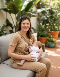 Mocha Cotton Breastfeeding Pyjamas | Nursing Loungewear Set | MilkyMoon-0