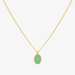 Gemstone oval pendant necklace-0
