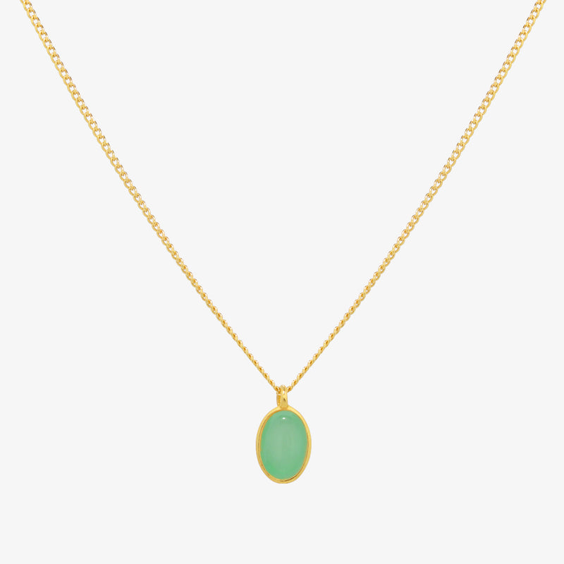 Gemstone oval pendant necklace-0
