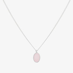 Gemstone oval pendant necklace-2