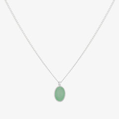 Gemstone oval pendant necklace-1