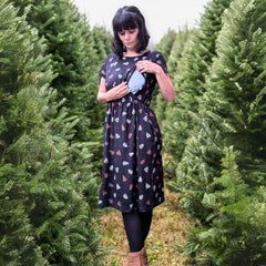 Brown Leopard Knee Length Breastfeeding Dress | Nursing Dress | MilkyMoonn-1