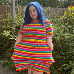 Rainbow Breastfeeding Skater Dress | Colourful Nursing Dress | MilkyMoon-1
