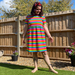 Rainbow Breastfeeding Skater Dress | Colourful Nursing Dress | MilkyMoon-0